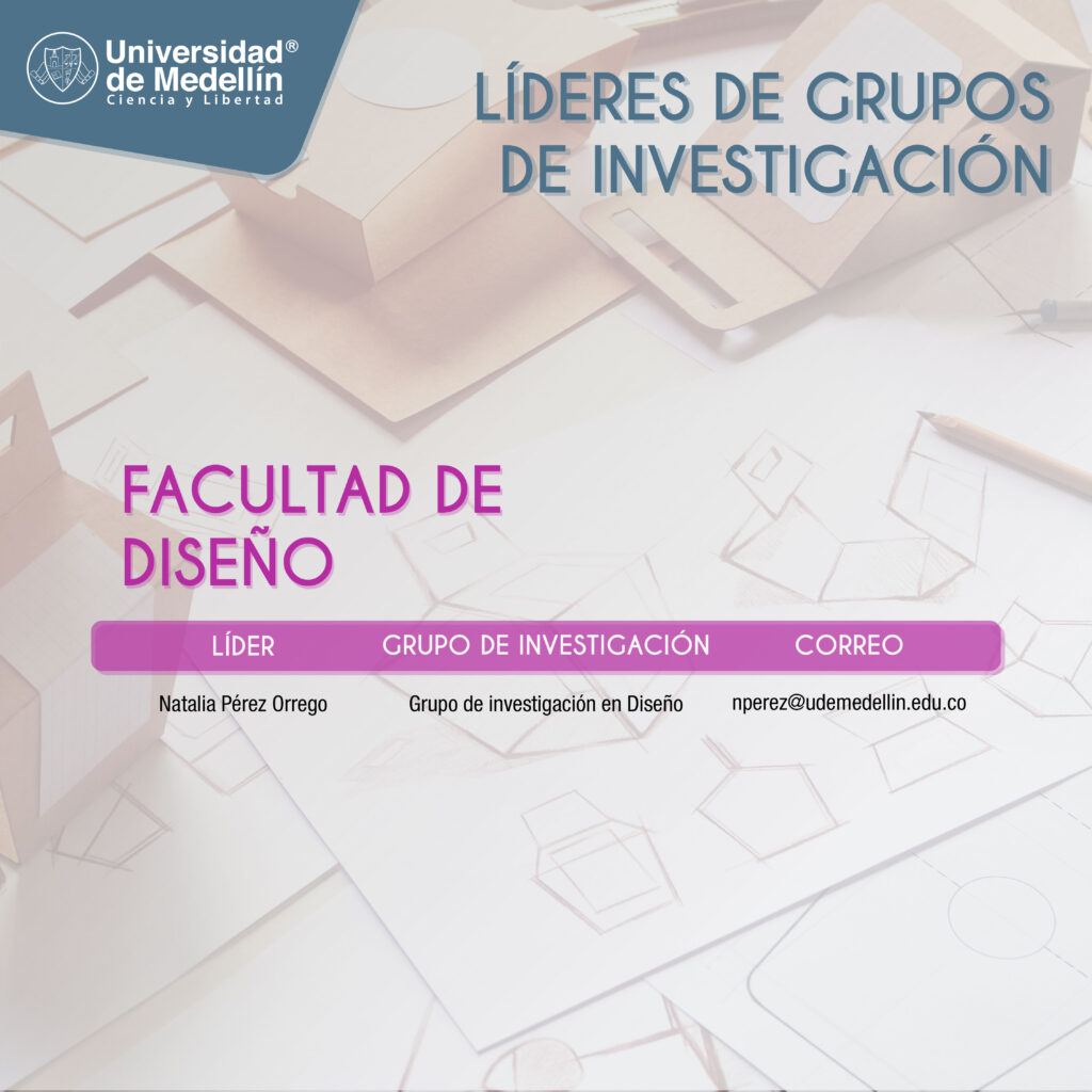 Lideres de grupos de investigación de la facultad de Diseño la Universidad de Medellín