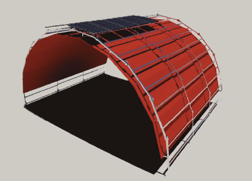 Sistema y método modular multipropósito de cobertura de espacios y Estructura modular de cobertura de espacios que incorpora paneles solares 