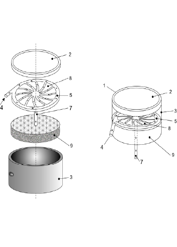 Colector térmico circular plano que incluye un tubo de alimentación circular y sistema de calentamiento de fluido que incluye dicho colector